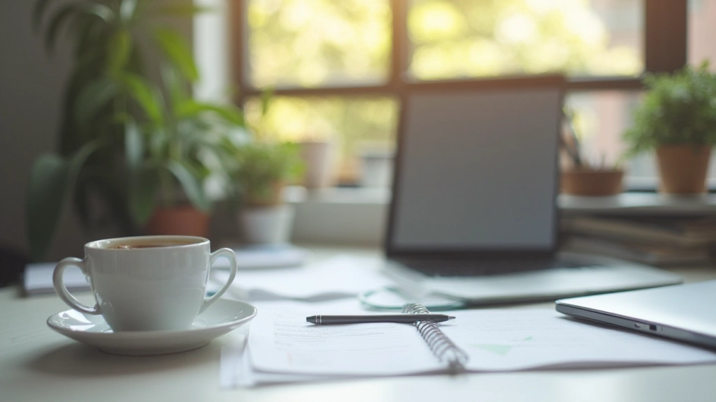 Moderne werkplek met laptop en notities voor kritisch denken training